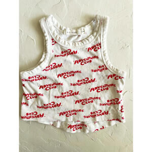 KID•KIND Adventure Club White Tank Top for Kids 6-12mo